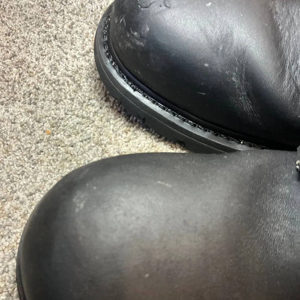 Caterpillar Second Shift Mens 12 Black Leather Steel Toe Work Boots P89135 EH